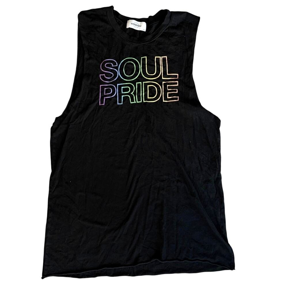 SoulCycle Soul Pride Tank Top Black Graphic Fitness Athleisure Mens Size Small